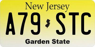 NJ license plate A79STC