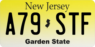 NJ license plate A79STF