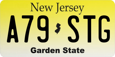NJ license plate A79STG
