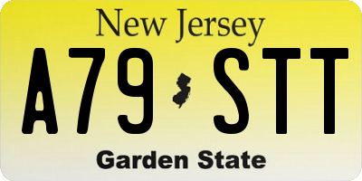 NJ license plate A79STT