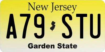 NJ license plate A79STU