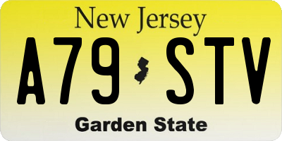 NJ license plate A79STV