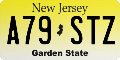 NJ license plate A79STZ
