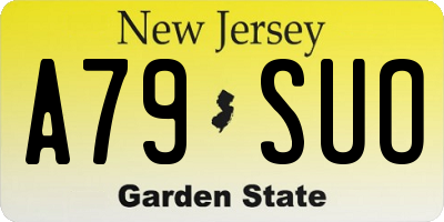 NJ license plate A79SUO