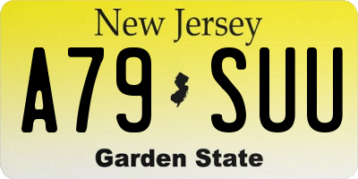 NJ license plate A79SUU
