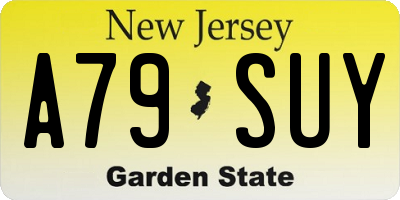 NJ license plate A79SUY