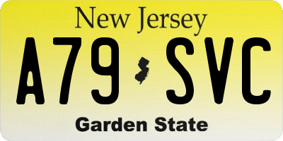 NJ license plate A79SVC