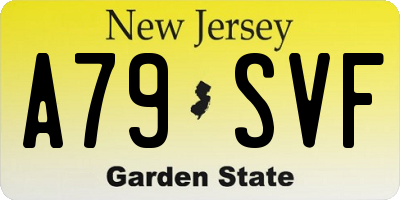 NJ license plate A79SVF