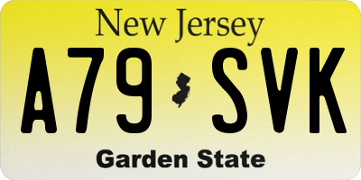 NJ license plate A79SVK