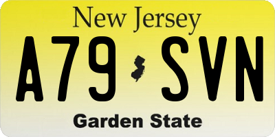 NJ license plate A79SVN