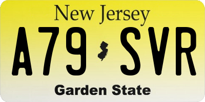 NJ license plate A79SVR