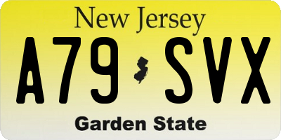NJ license plate A79SVX