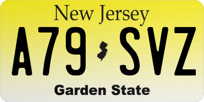 NJ license plate A79SVZ