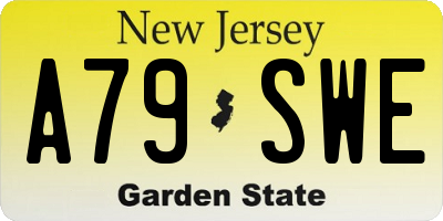 NJ license plate A79SWE