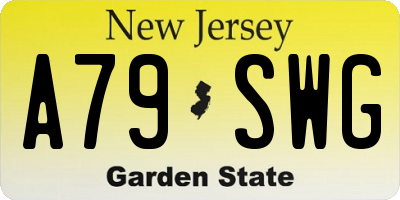 NJ license plate A79SWG