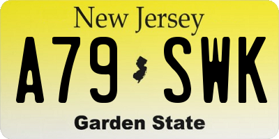 NJ license plate A79SWK