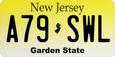 NJ license plate A79SWL