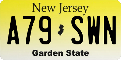 NJ license plate A79SWN
