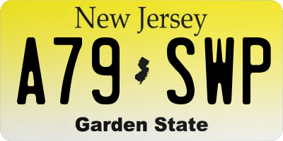 NJ license plate A79SWP