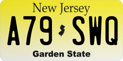 NJ license plate A79SWQ