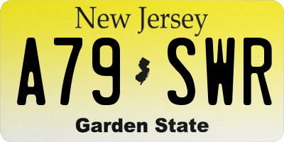 NJ license plate A79SWR