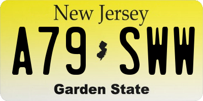 NJ license plate A79SWW