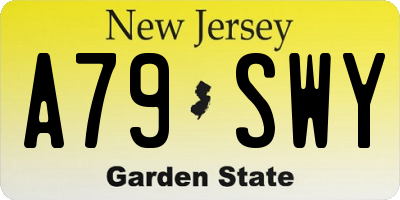 NJ license plate A79SWY