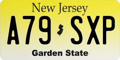 NJ license plate A79SXP