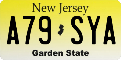 NJ license plate A79SYA