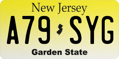 NJ license plate A79SYG
