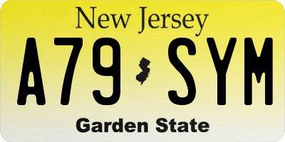 NJ license plate A79SYM