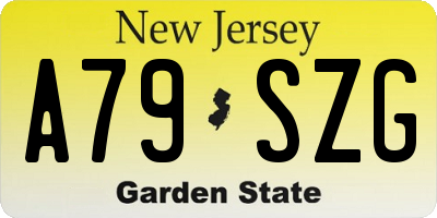 NJ license plate A79SZG