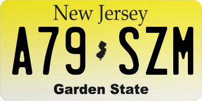 NJ license plate A79SZM