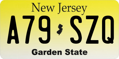 NJ license plate A79SZQ