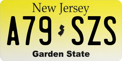 NJ license plate A79SZS