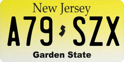 NJ license plate A79SZX