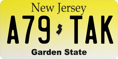 NJ license plate A79TAK
