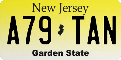 NJ license plate A79TAN