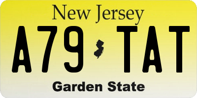 NJ license plate A79TAT