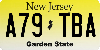 NJ license plate A79TBA