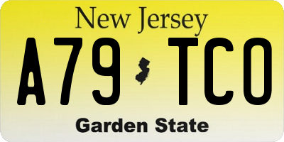 NJ license plate A79TCO