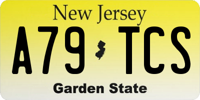 NJ license plate A79TCS
