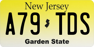 NJ license plate A79TDS