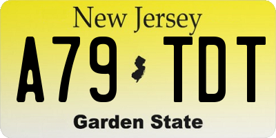 NJ license plate A79TDT