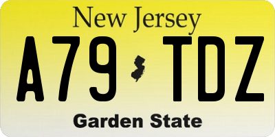 NJ license plate A79TDZ