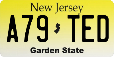 NJ license plate A79TED