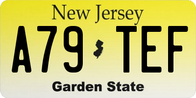 NJ license plate A79TEF