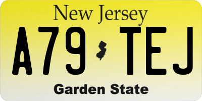 NJ license plate A79TEJ