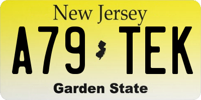 NJ license plate A79TEK