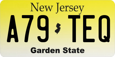 NJ license plate A79TEQ
